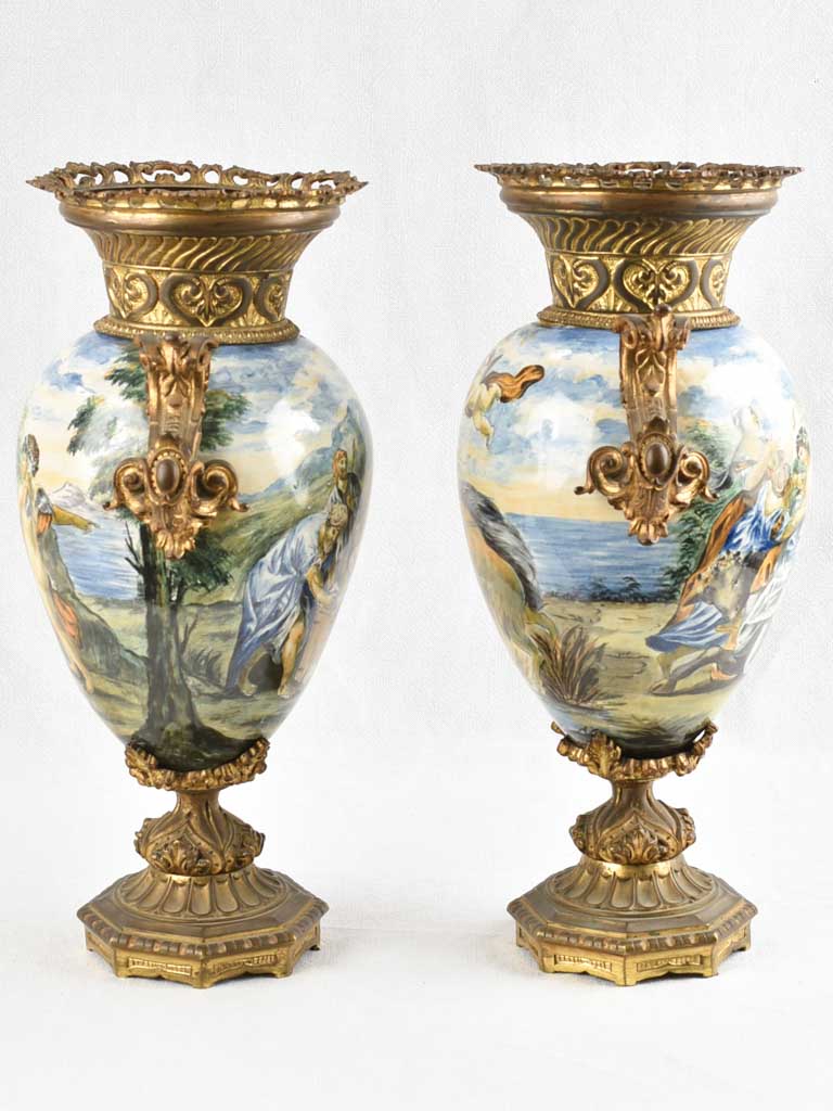 Bronze-Embellished Nineteenth-Century Lamp Pair