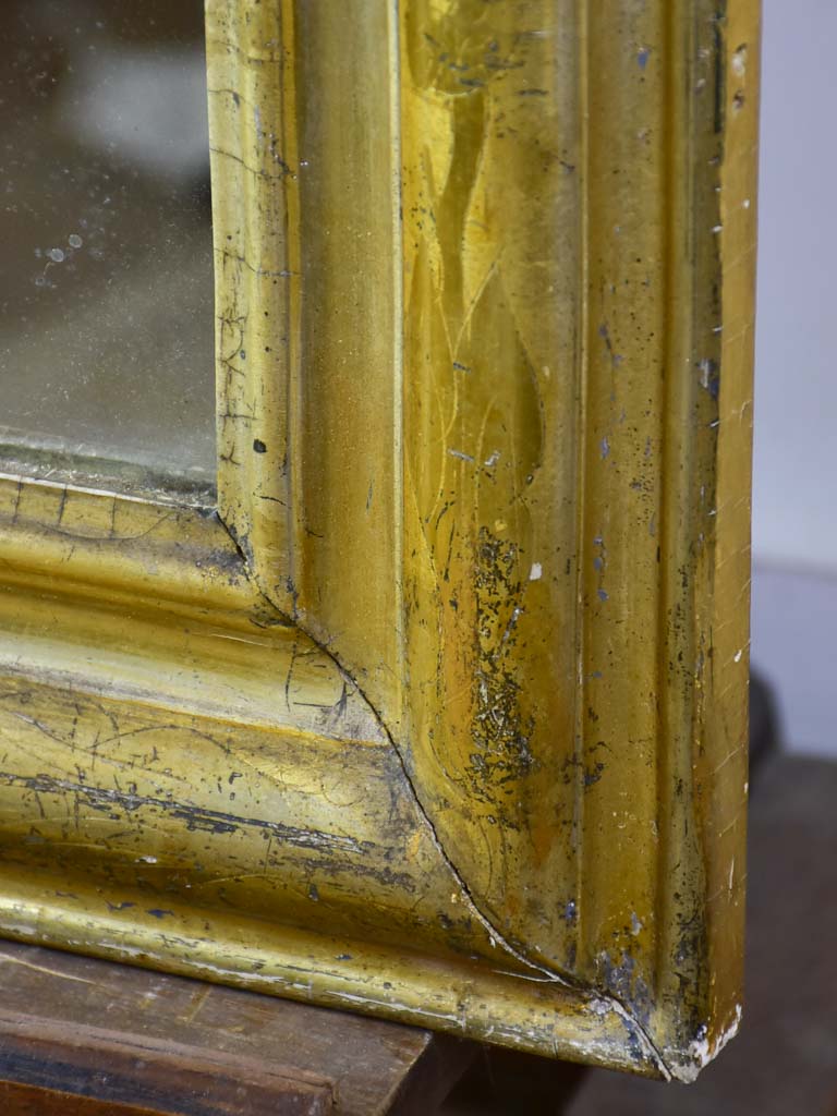 Large antique French Louis Philippe mirror with gilded frame 29½" x  48¾"