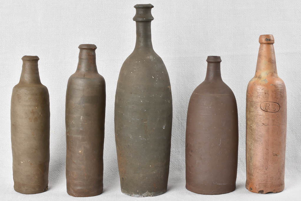 Collection of antique French bottles from Normandy