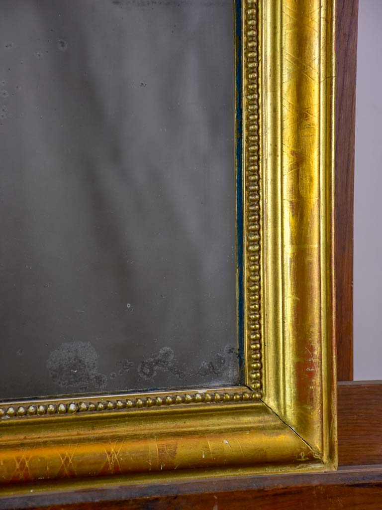 RESERVED MA Small antique French Louis Philippe mirror with gilded frame 19¼" x 24"