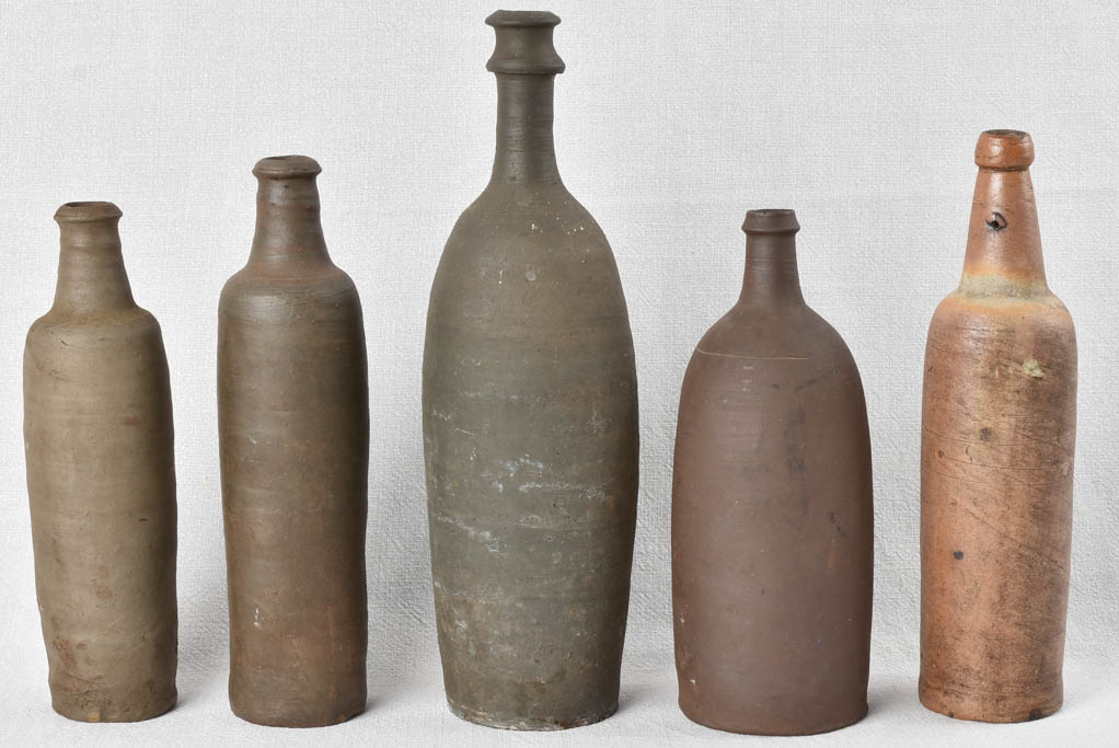 Collection of antique French bottles from Normandy