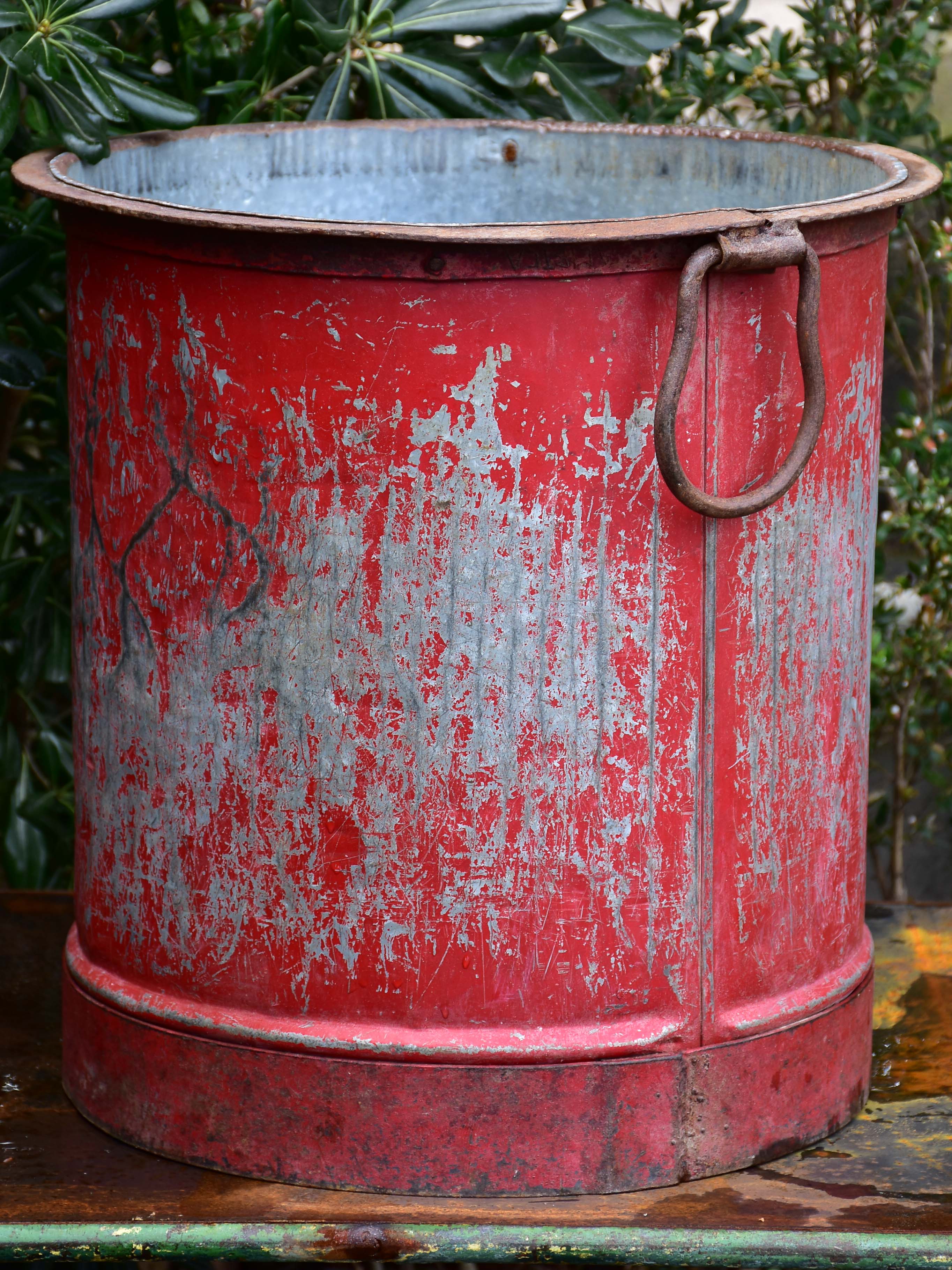 Industrial French bucket and copper cauldron