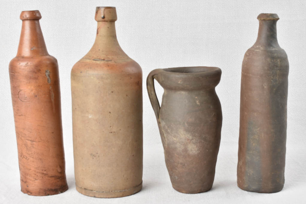 Collection of antique French bottles from Normandy