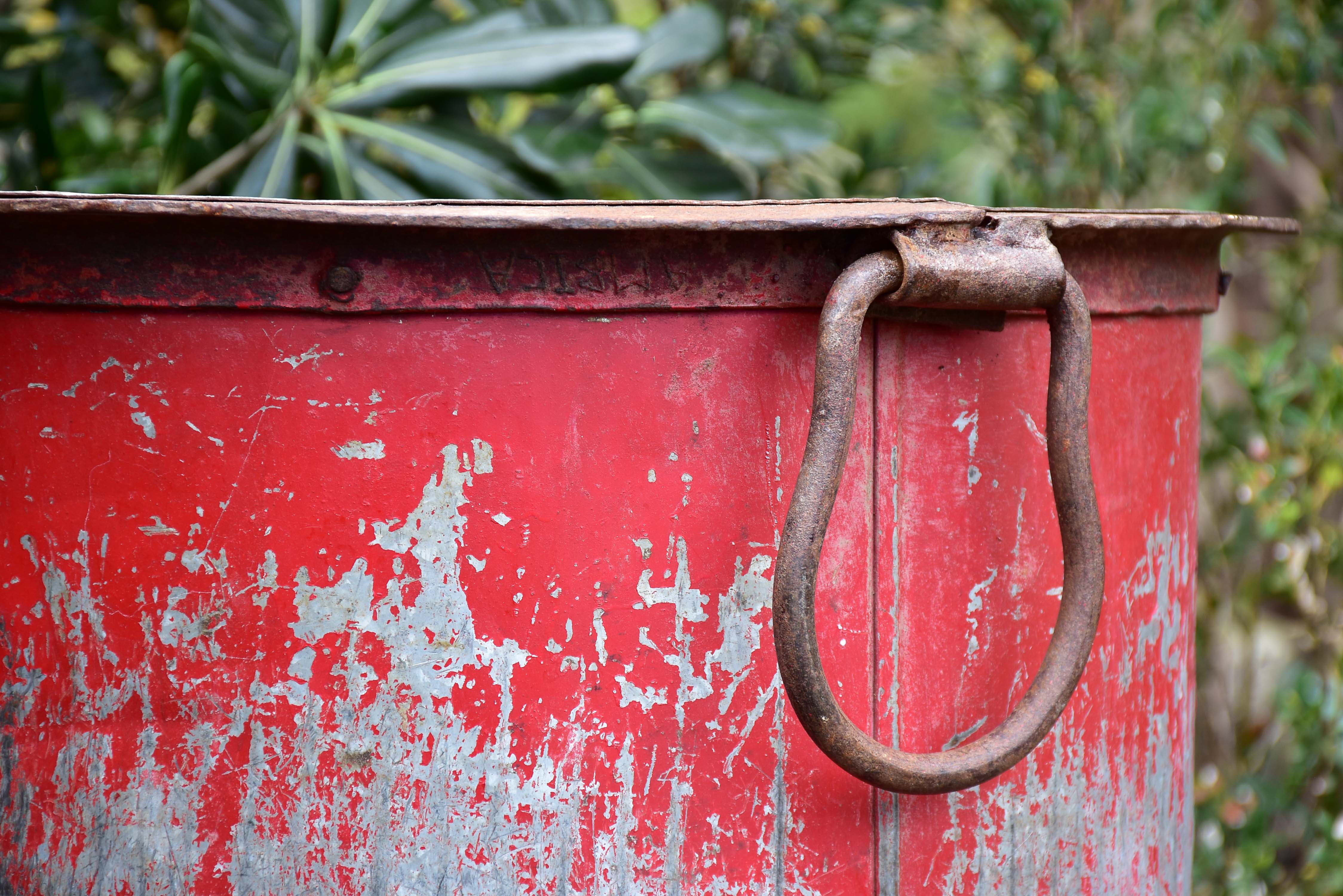 Industrial French bucket and copper cauldron