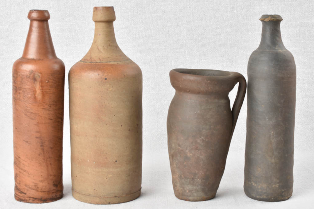 Collection of antique French bottles from Normandy