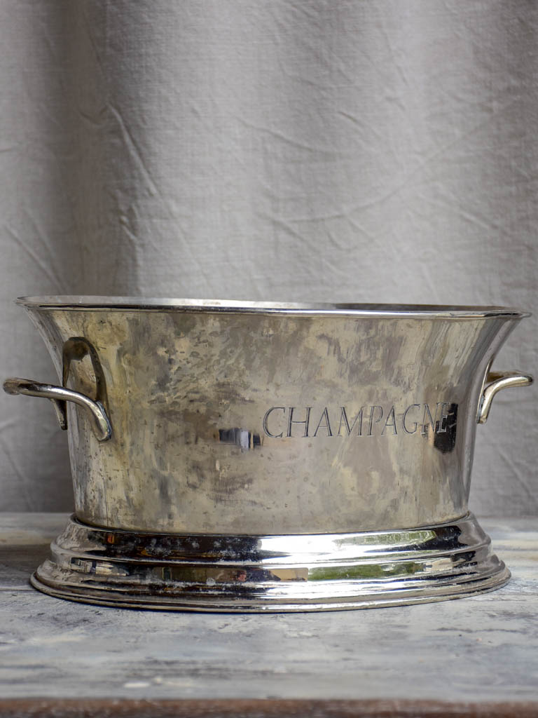 Antique French champagne bucket - oval