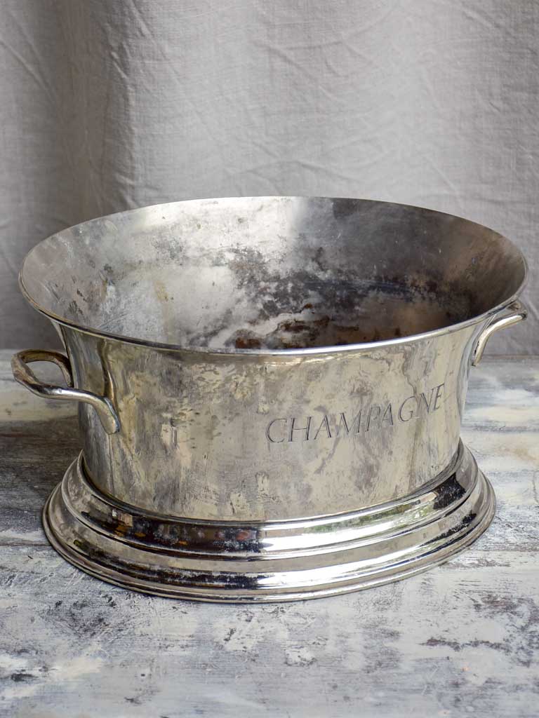 Antique French champagne bucket - oval