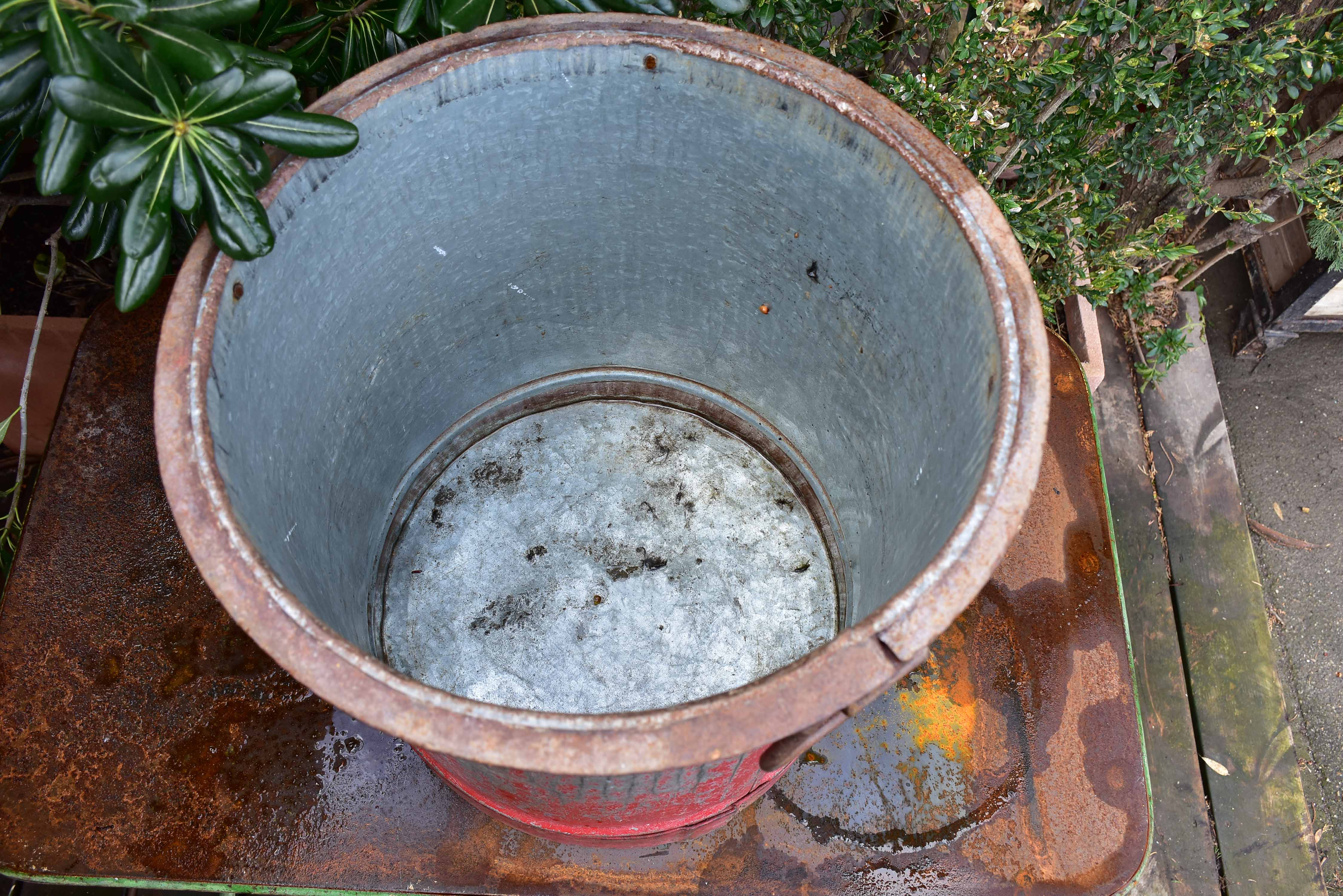 Industrial French bucket and copper cauldron