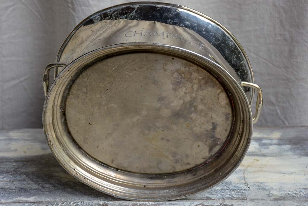 Antique French champagne bucket - oval