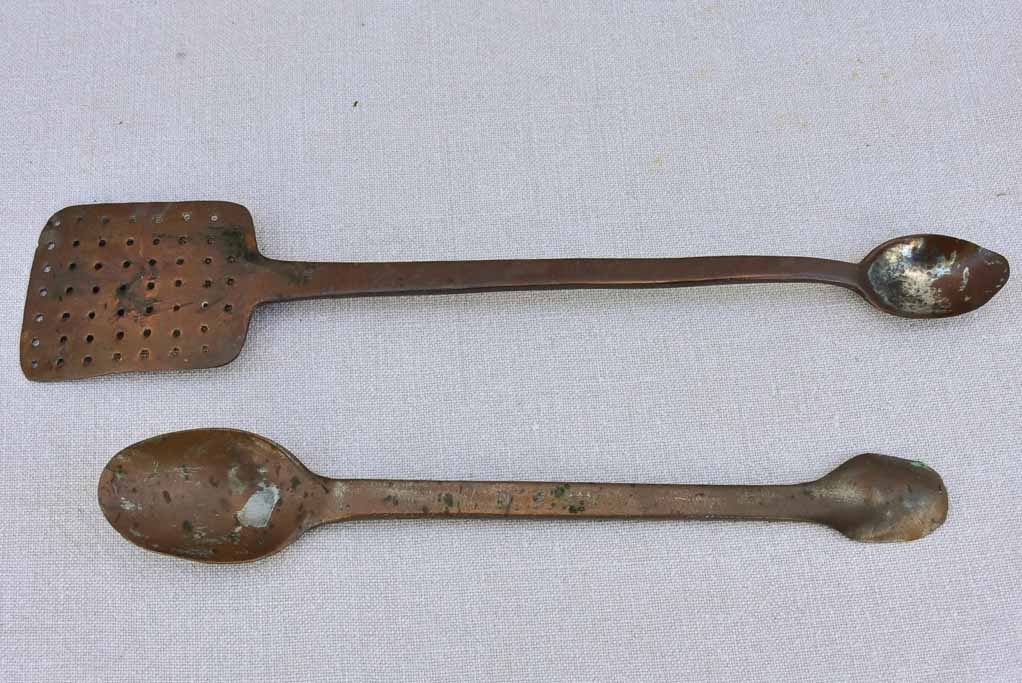 Collection of three 18th century French copper cooking tools