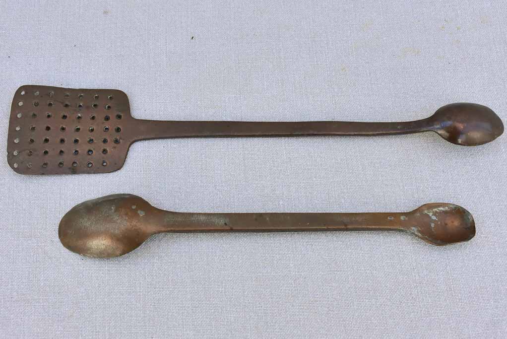 Collection of three 18th century French copper cooking tools