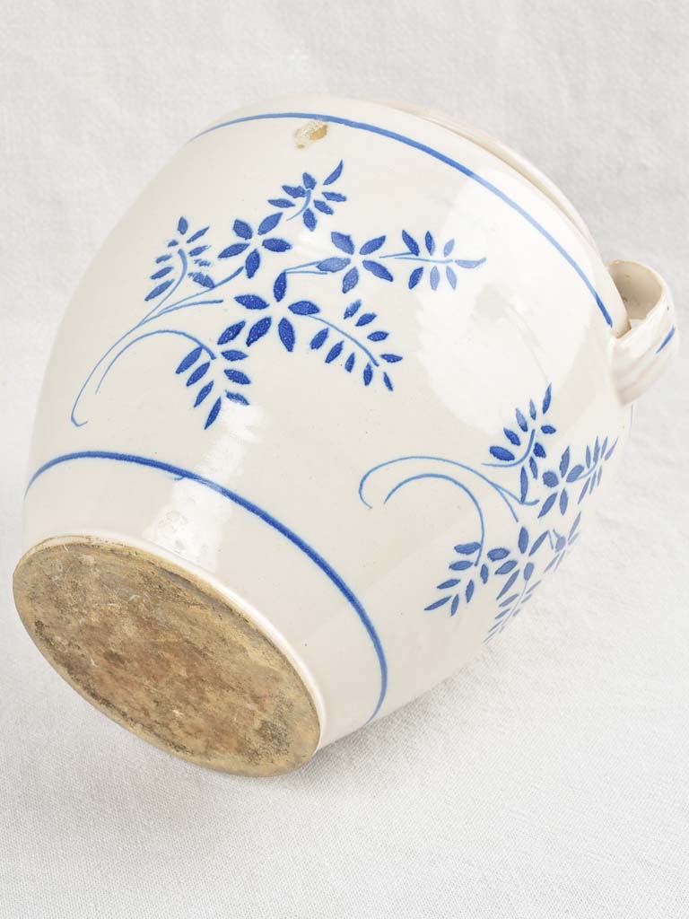 19Th-Century Lidded Floral Pot from Sete 12¼"