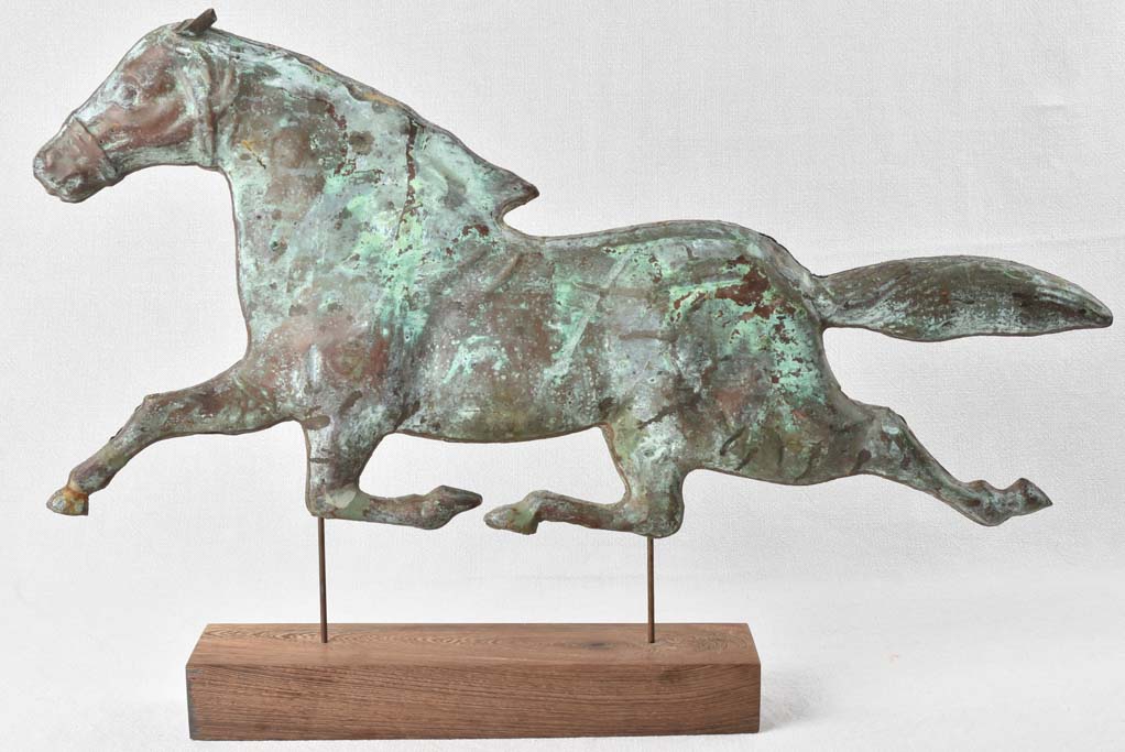 Salvaged 19th century copper weathervane horse