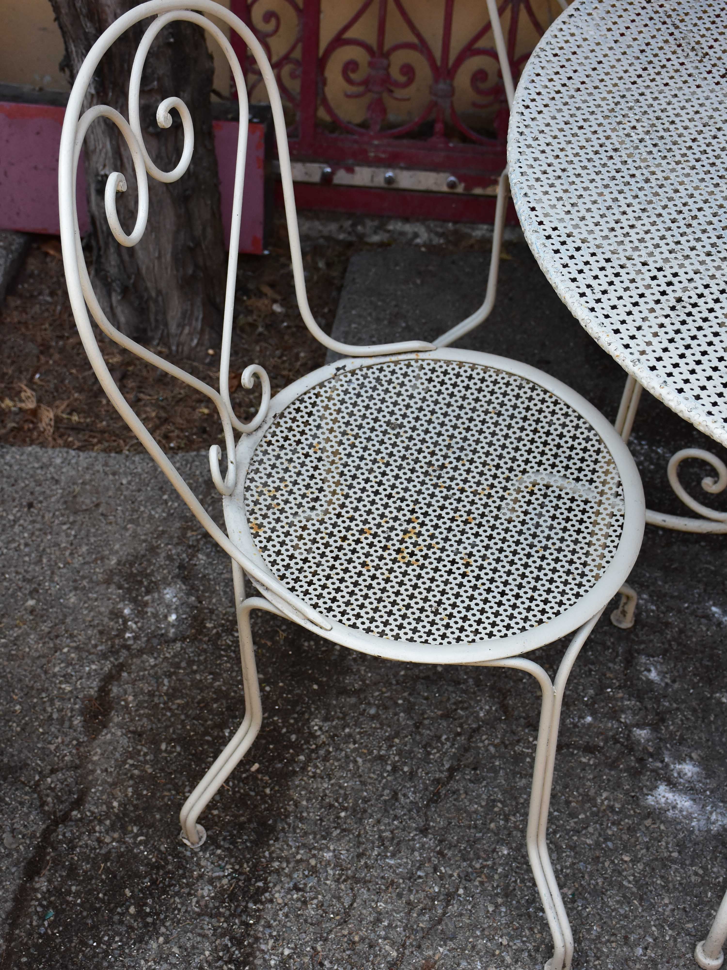 Vintage French garden table with four chairs