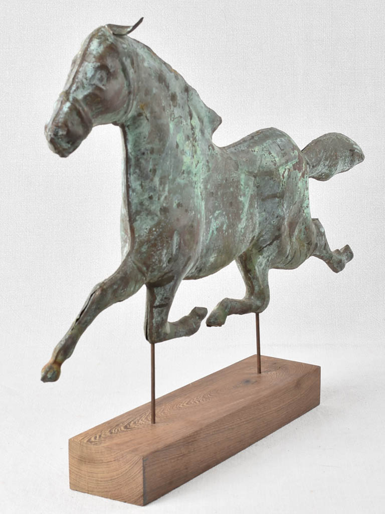 Salvaged 19th century copper weathervane horse