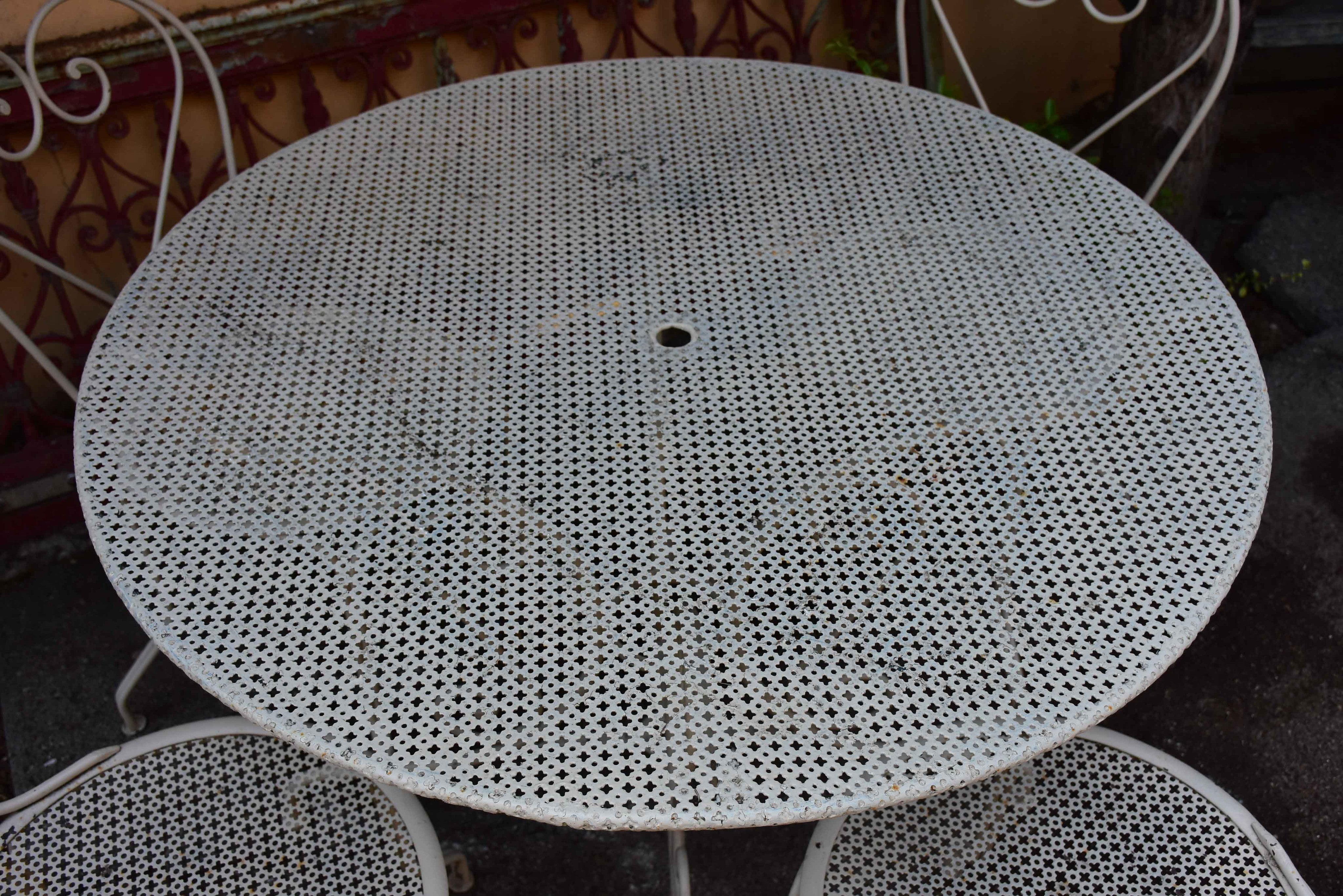 Vintage French garden table with four chairs