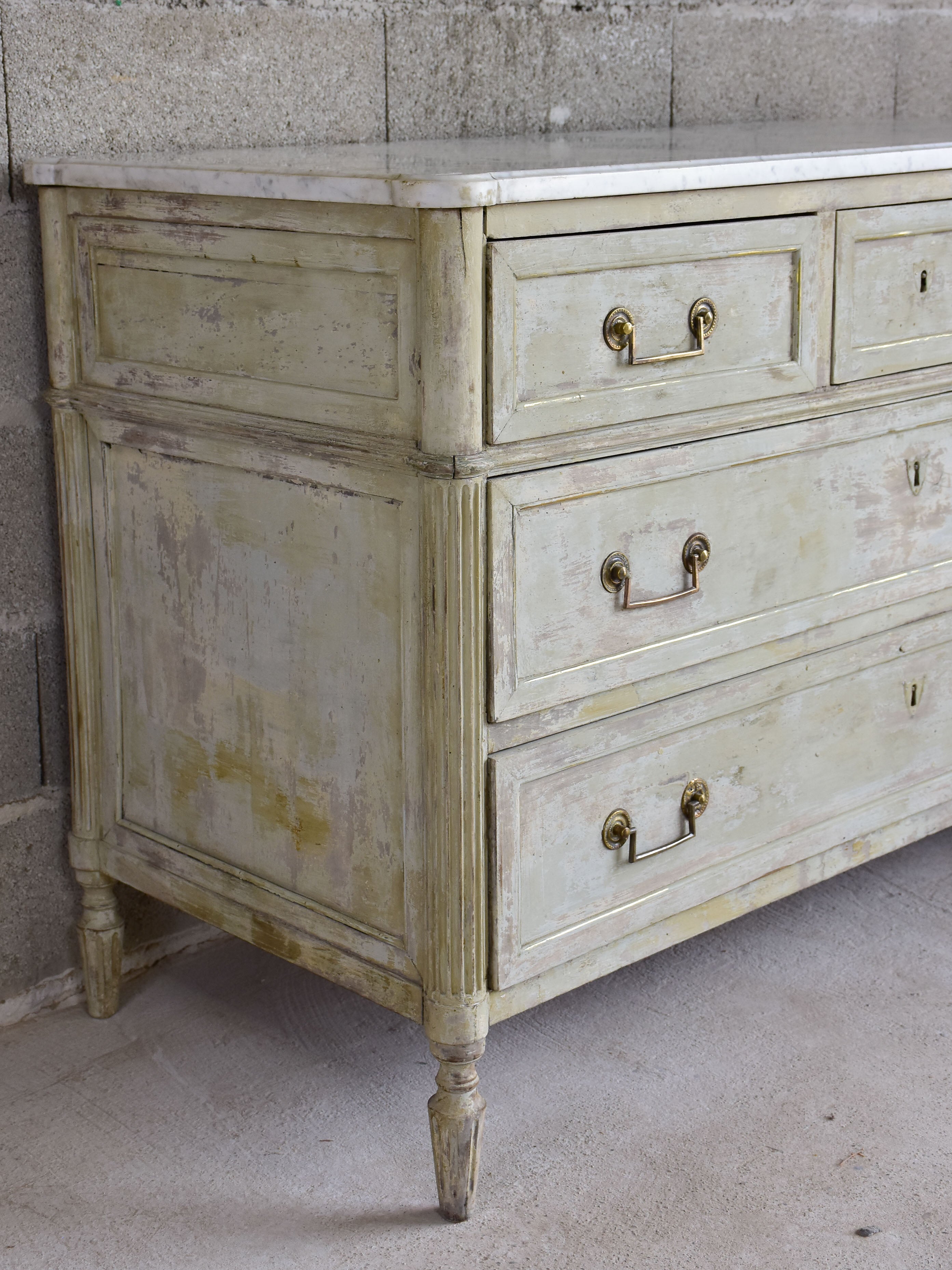 Marble top Louis XVI commode - three drawers