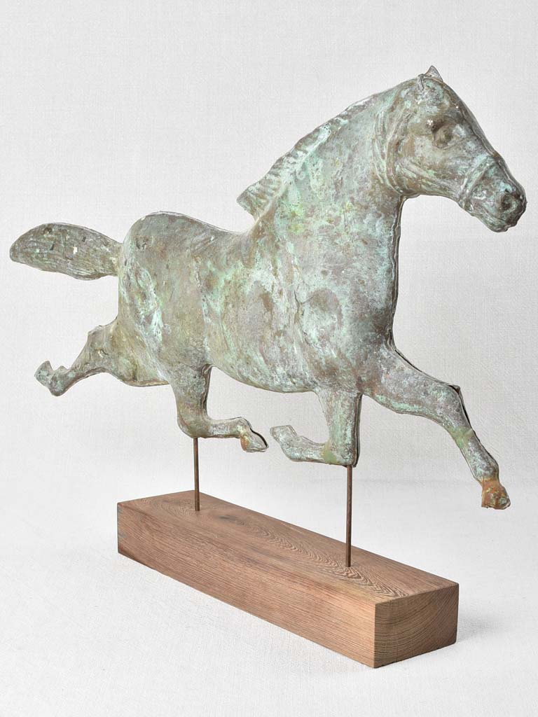 Salvaged 19th century copper weathervane horse