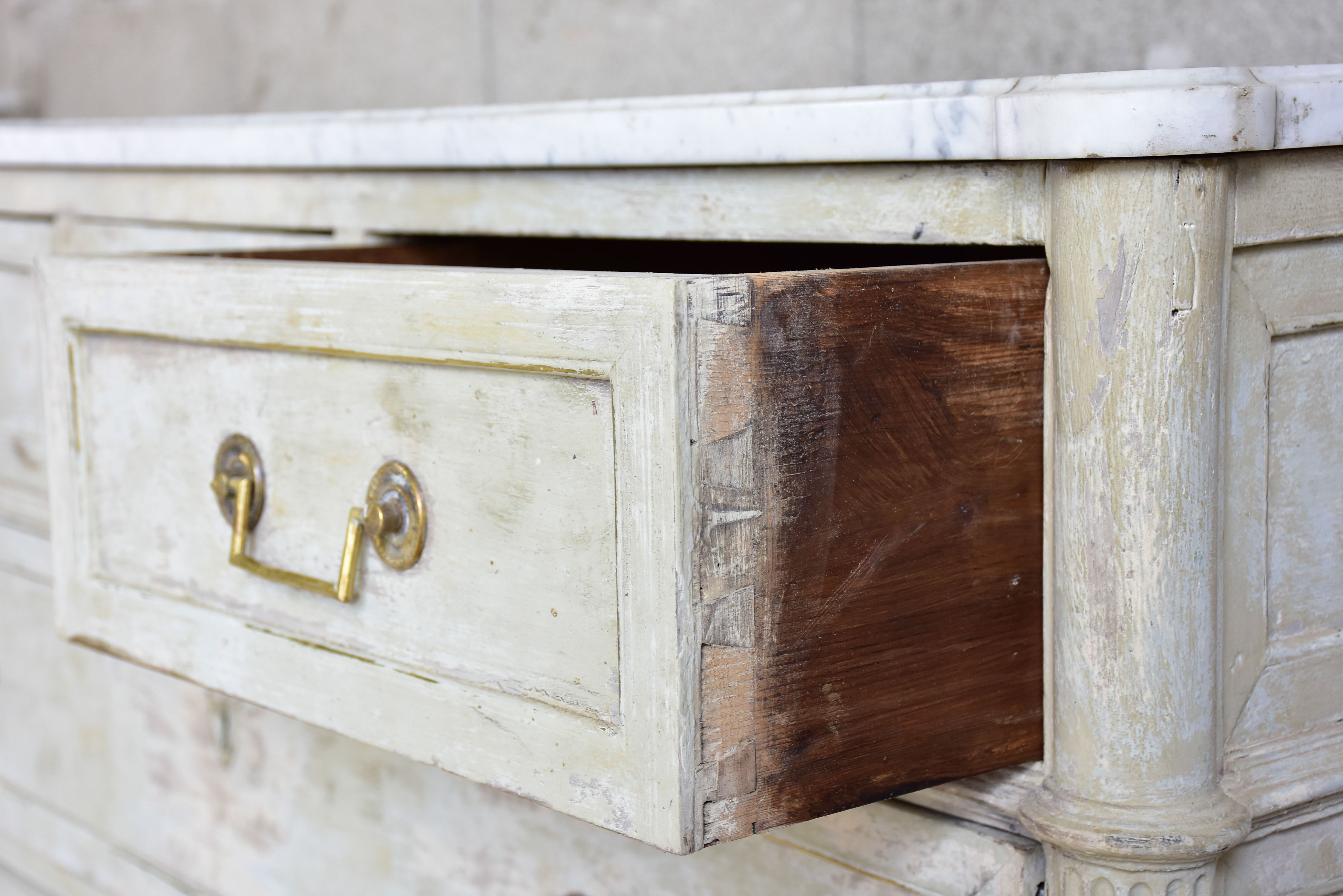 Marble top Louis XVI commode - three drawers