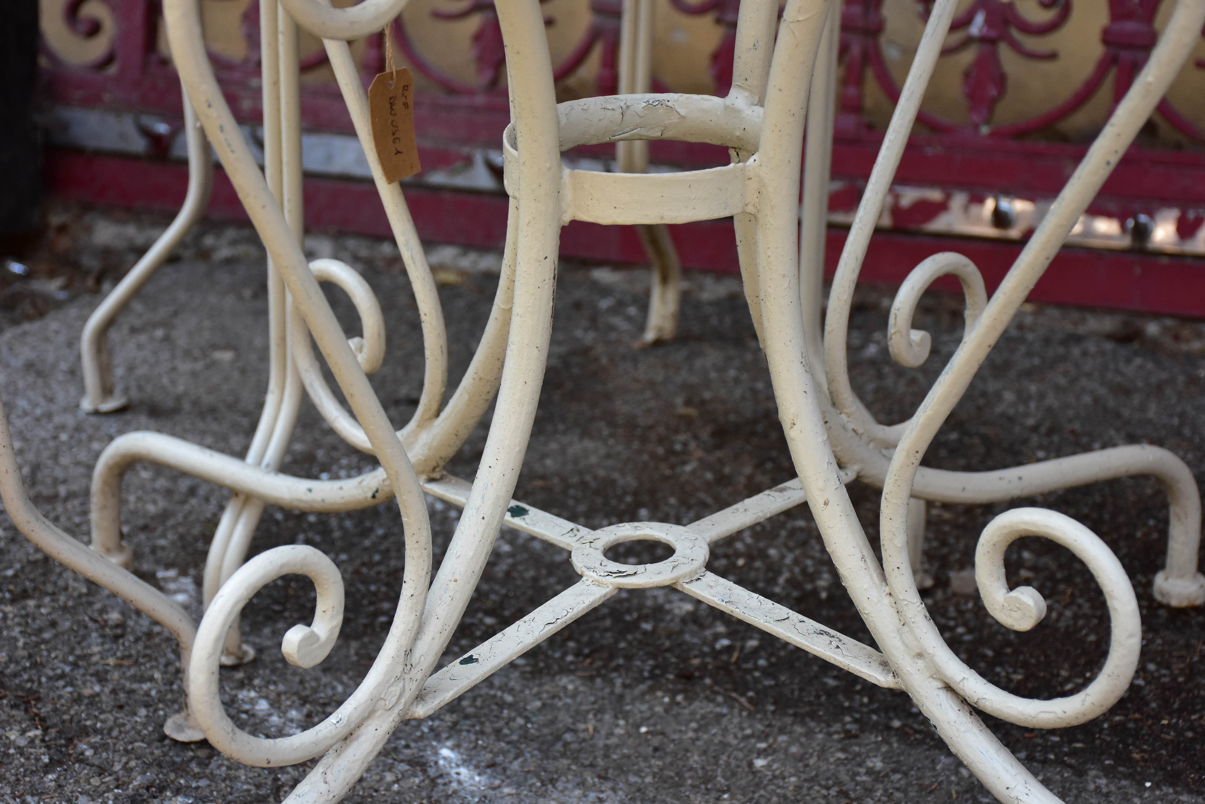 Vintage French garden table with four chairs