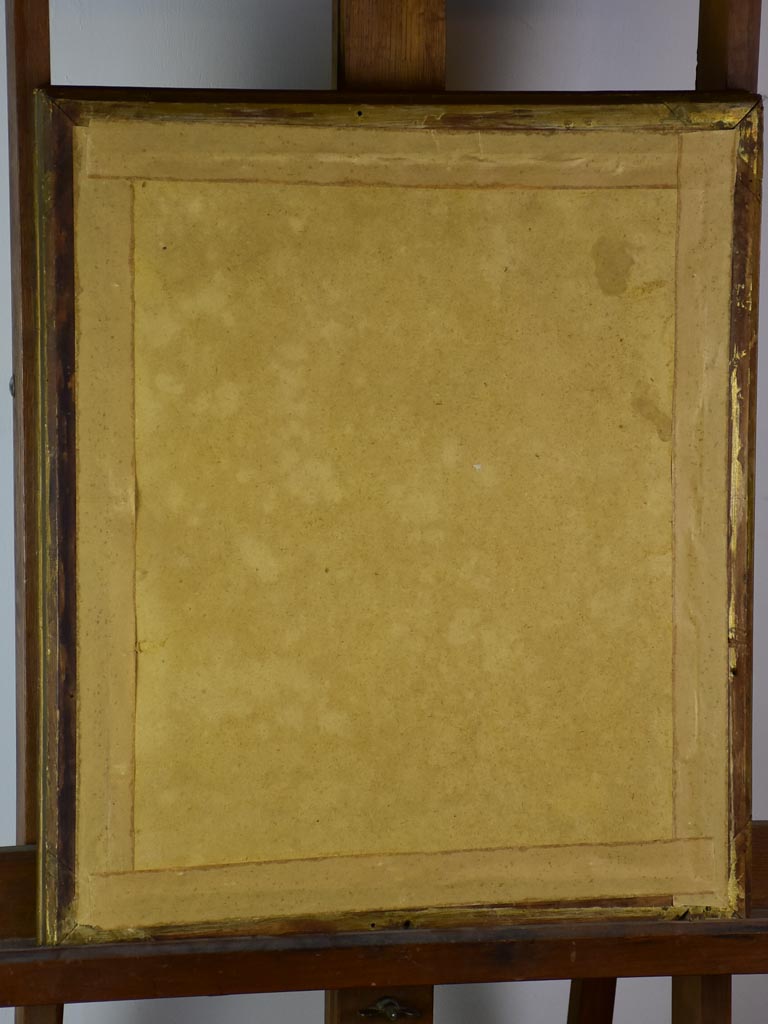 19th Century French mirror with blue and gold frame 19¼" x 22½"