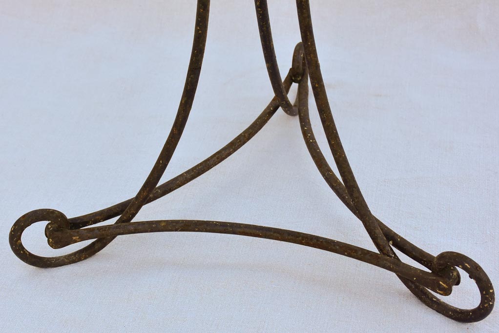 Pretty antique French table - wrought iron with enamel top