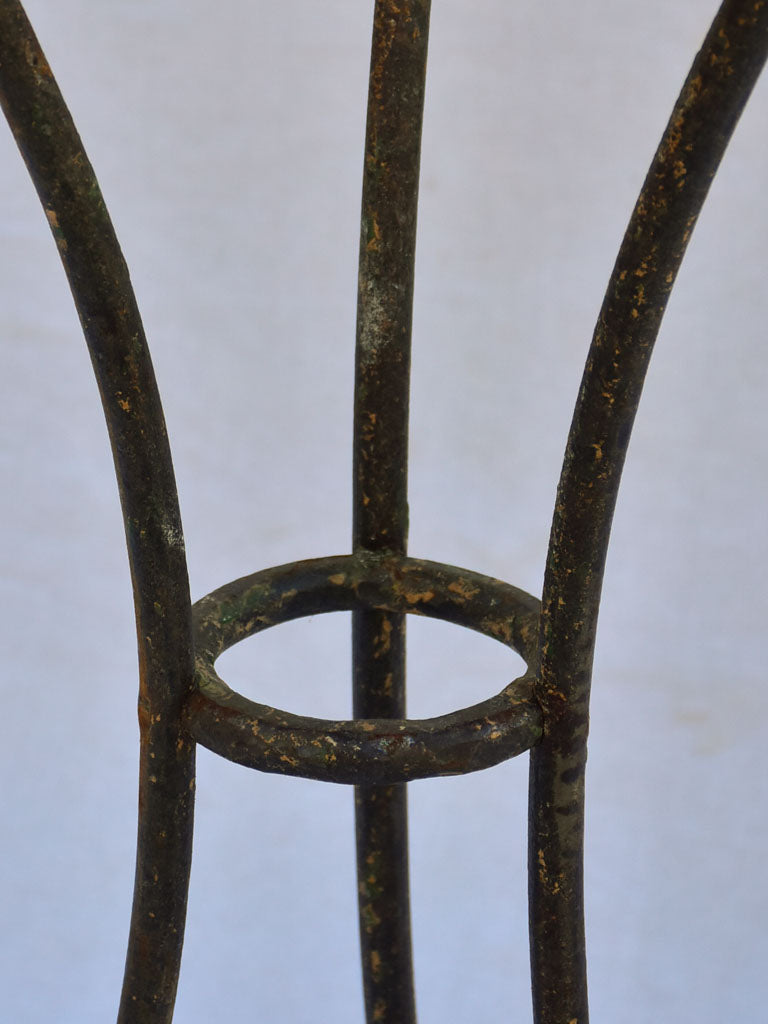 Pretty antique French table - wrought iron with enamel top