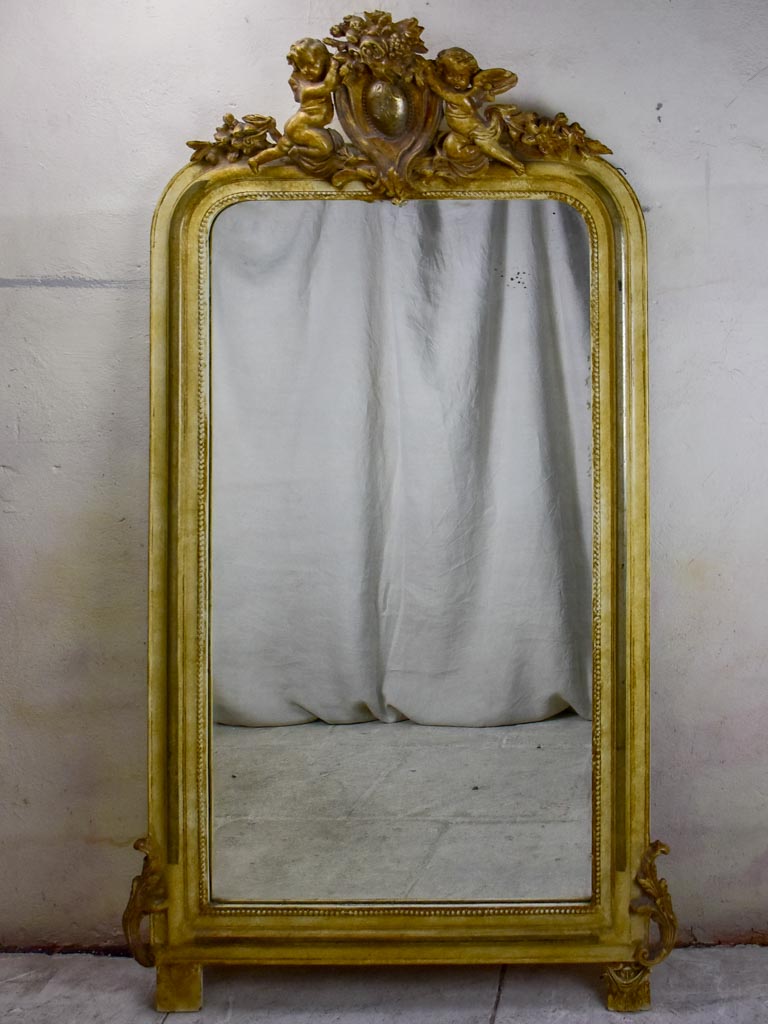 Napoleon III mirror with cherubs 30¼" x 61½"