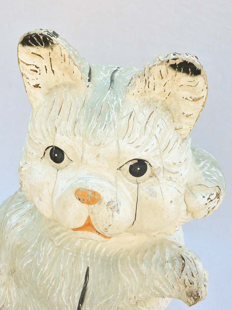 Over-size carved timber cat sculpture from the 1960's - 39½"