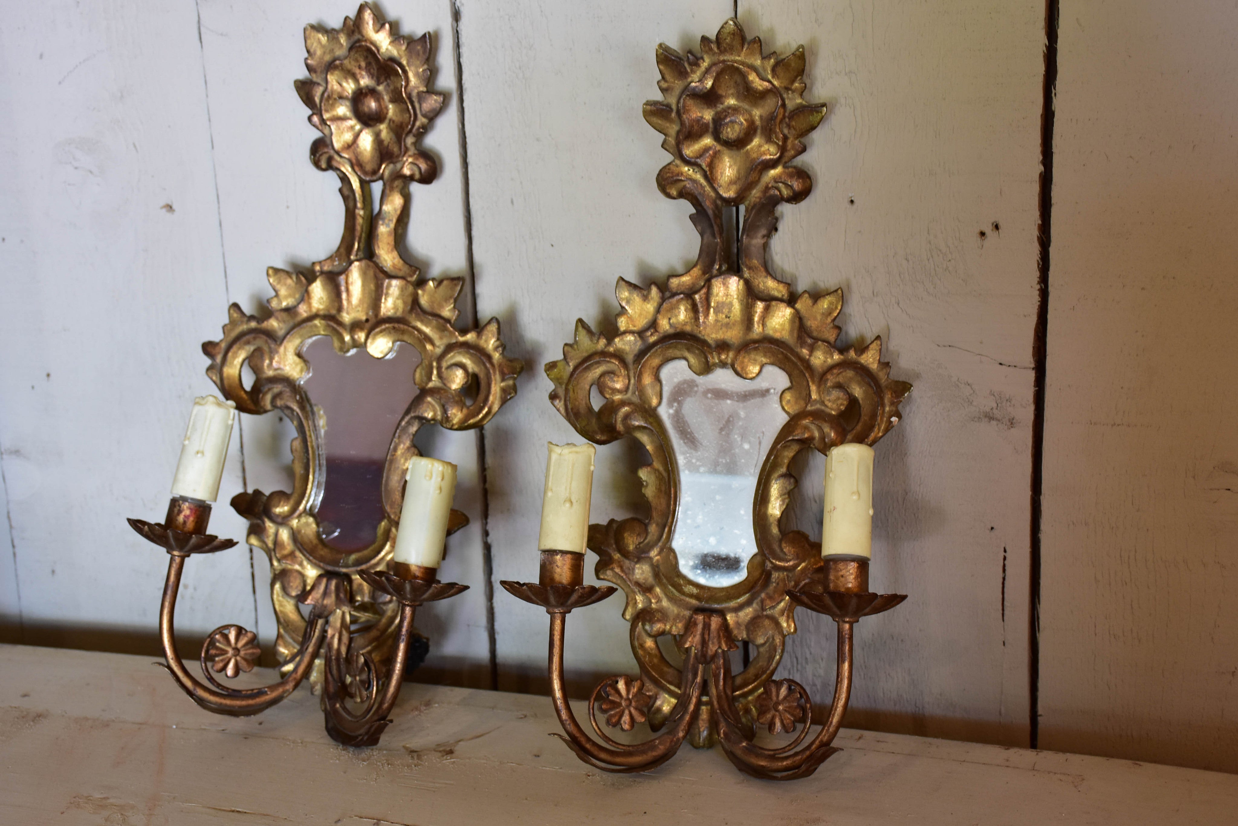 Pair of Italian baroque wall appliques