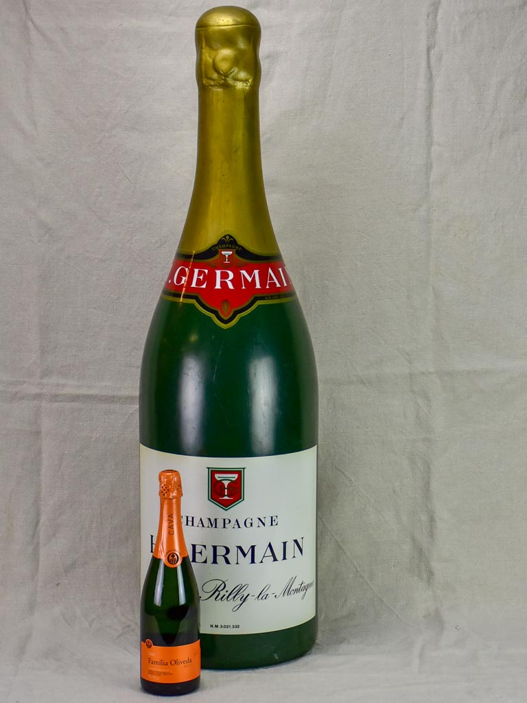 Very large mid century advertising champagne bottle - H. Germain 38½"