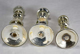 Three mercury glass candlesticks with hand-painted flowers