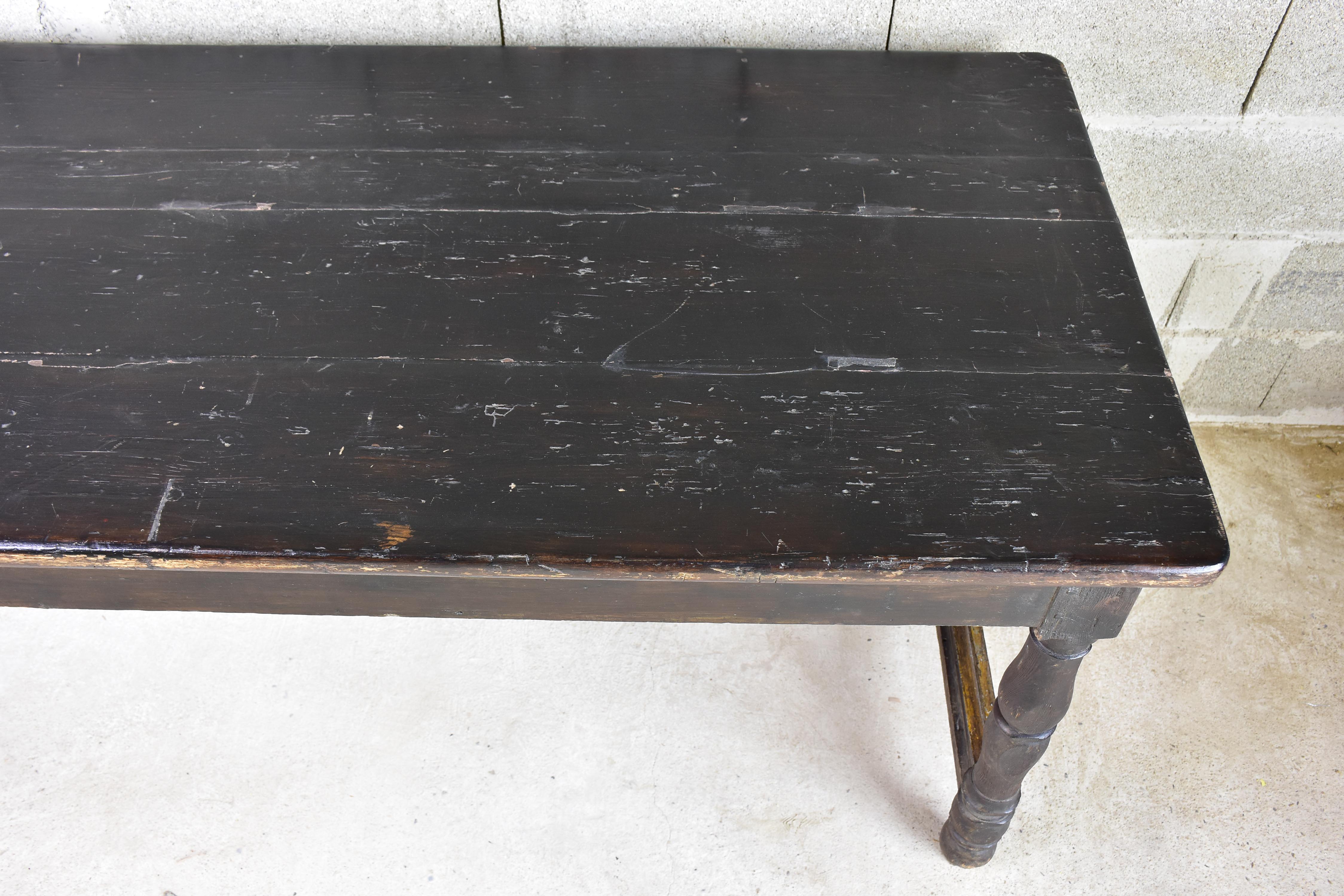 Antique Italian console / dining table - black