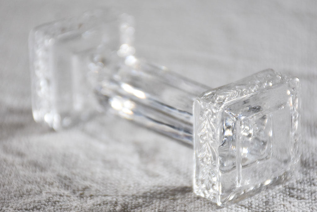 Set of 10 vintage cut glass knife rests