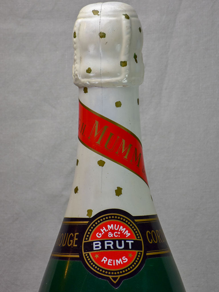 Very large mid century advertising champagne bottle - Mumm 38½"