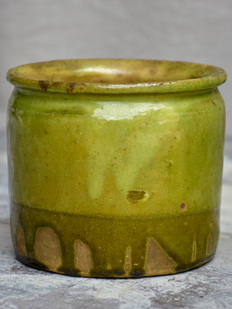 Antique French pot with light green glaze