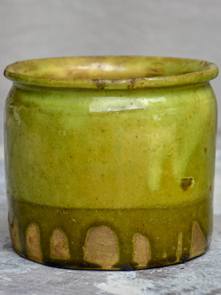 Antique French pot with light green glaze