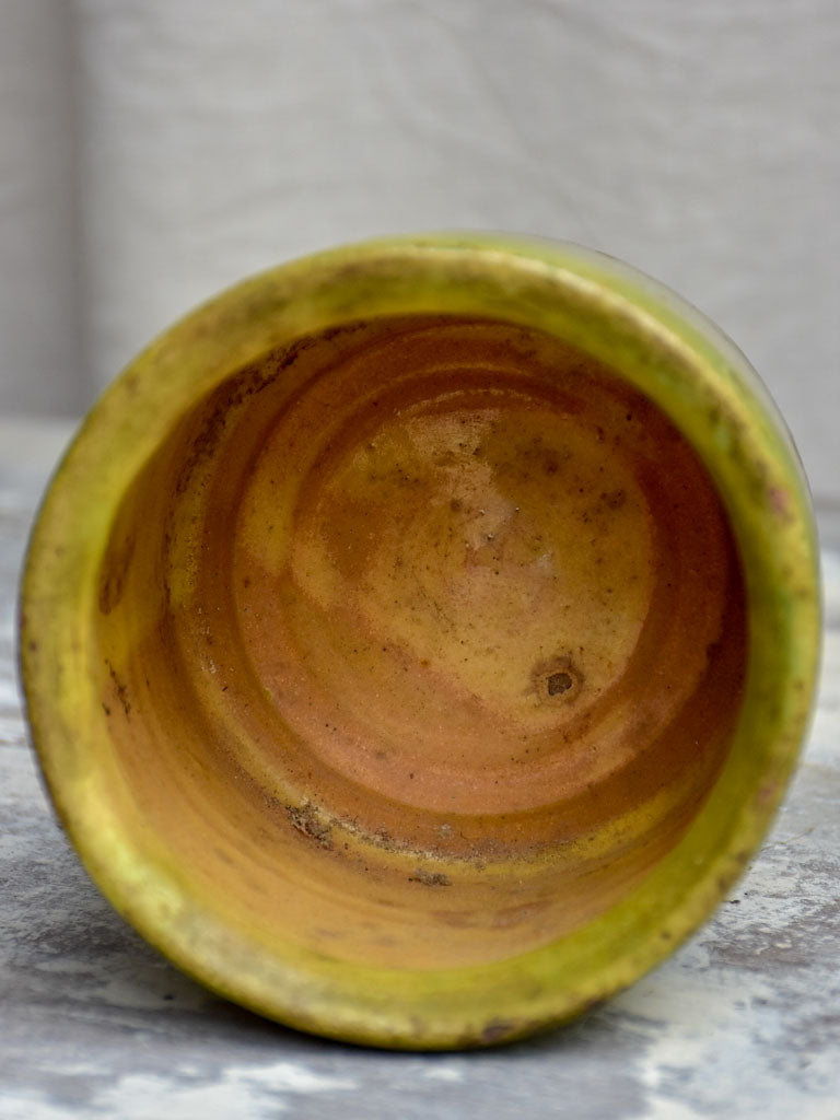 Antique French pot with light green glaze