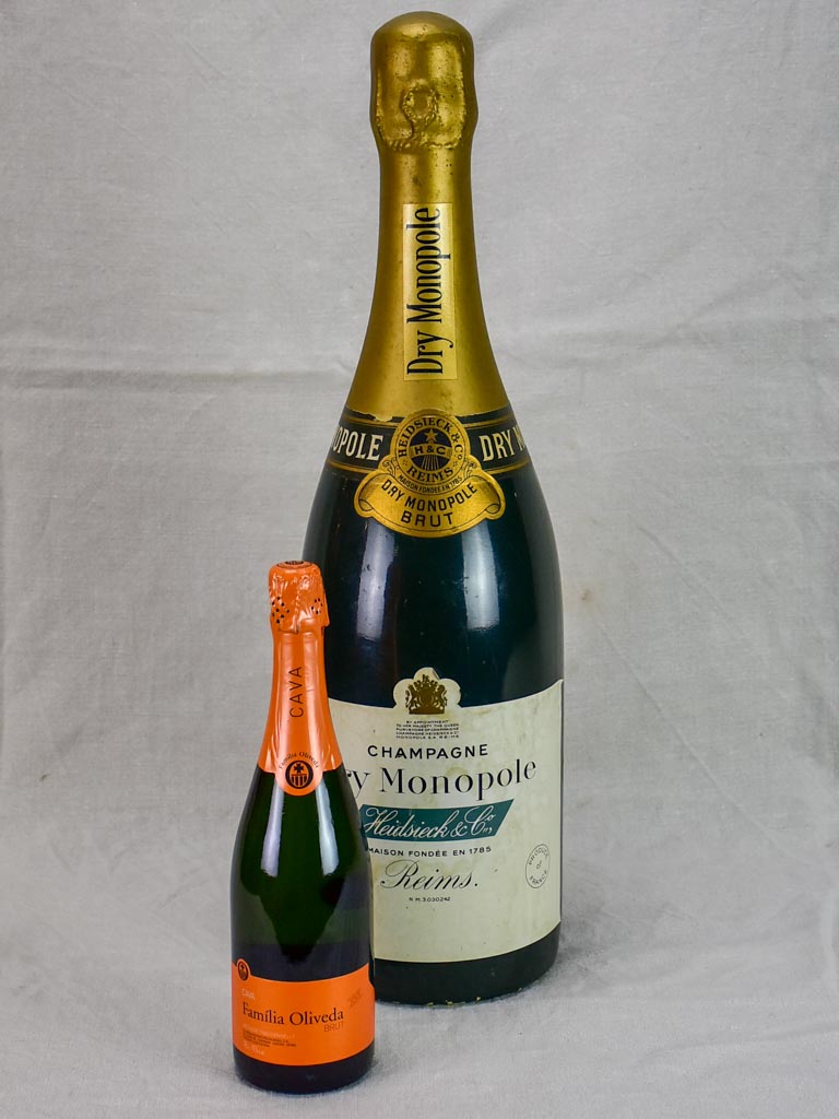 1950's faux champagne advertisement bottle - Dry Monopole 25½"