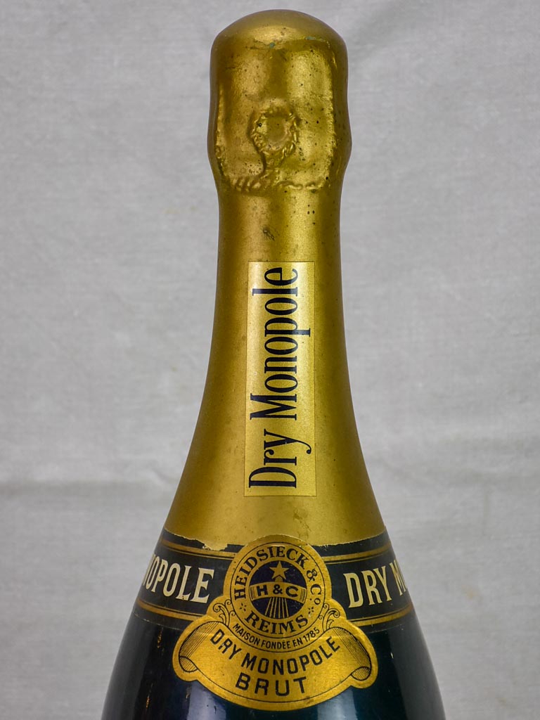 1950's faux champagne advertisement bottle - Dry Monopole 25½"