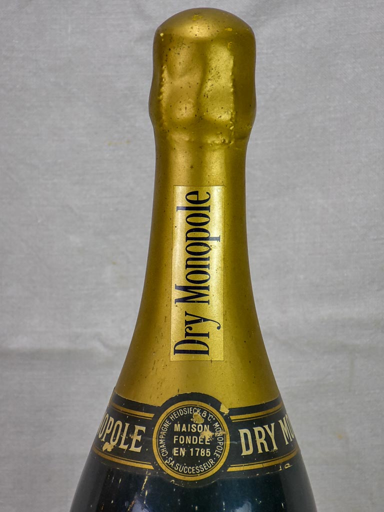 1950's faux champagne advertisement bottle - Dry Monopole 25½"