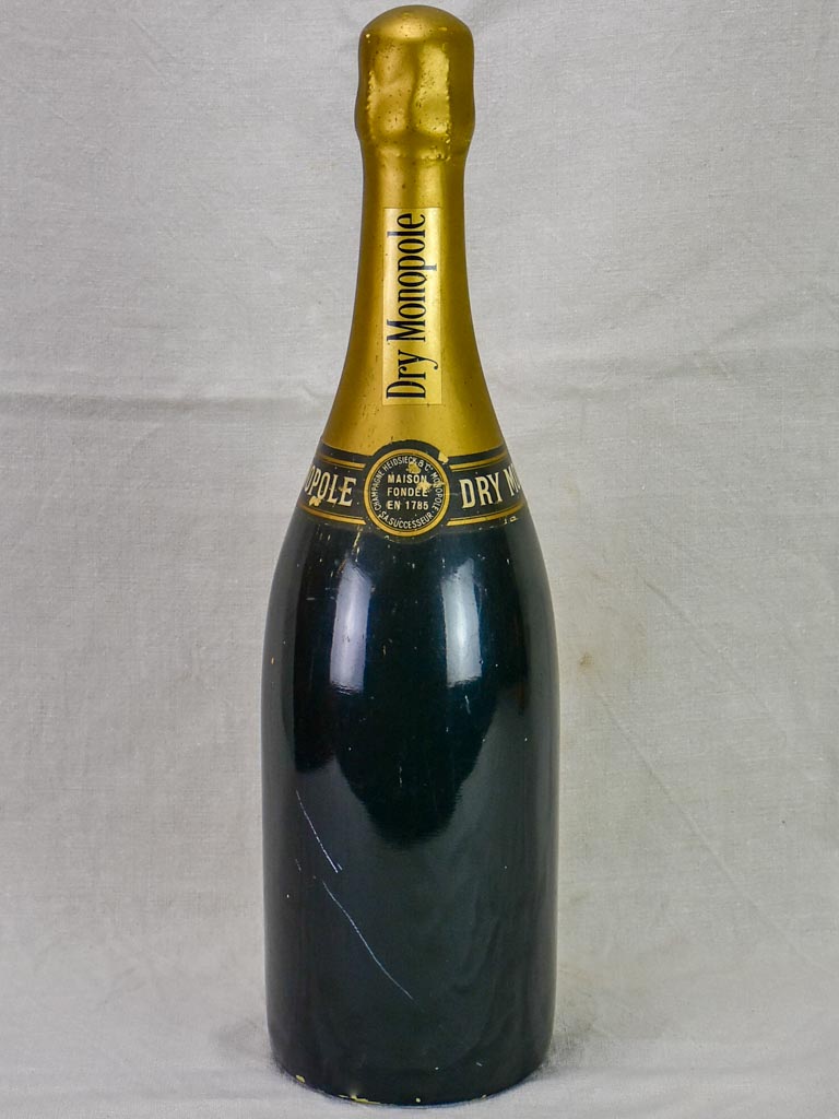 1950's faux champagne advertisement bottle - Dry Monopole 25½"