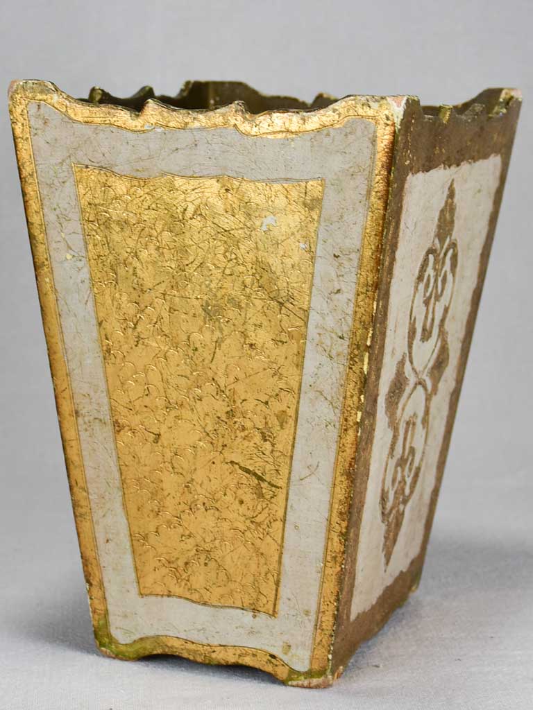 Vintage Italian style waste paper basket 10¼"