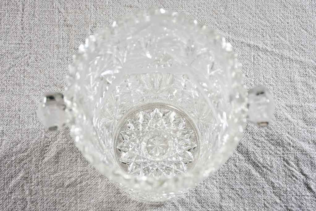 Small vintage French cut glass ice bucket