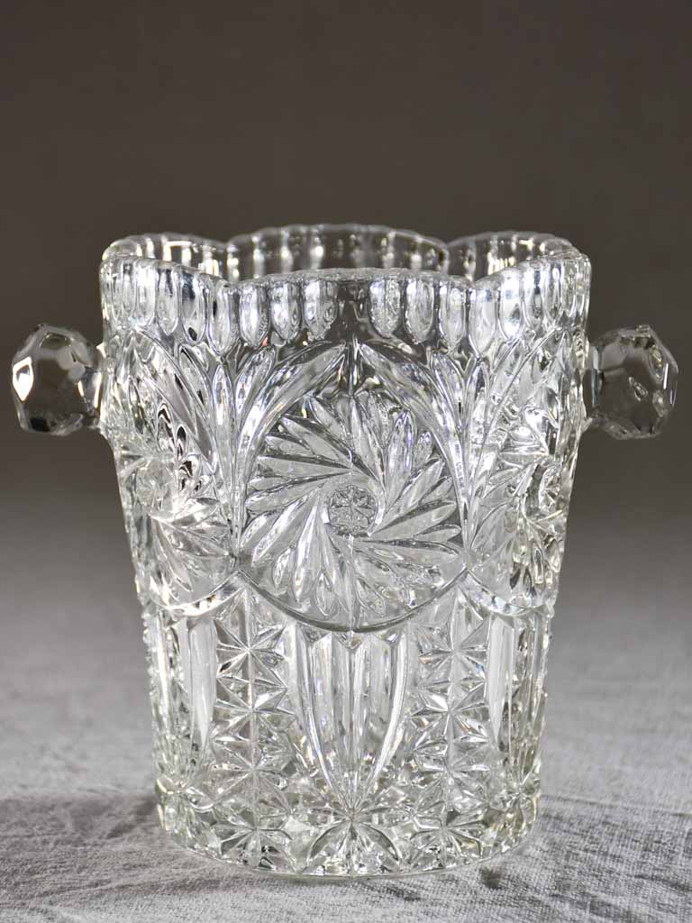 Small vintage French cut glass ice bucket