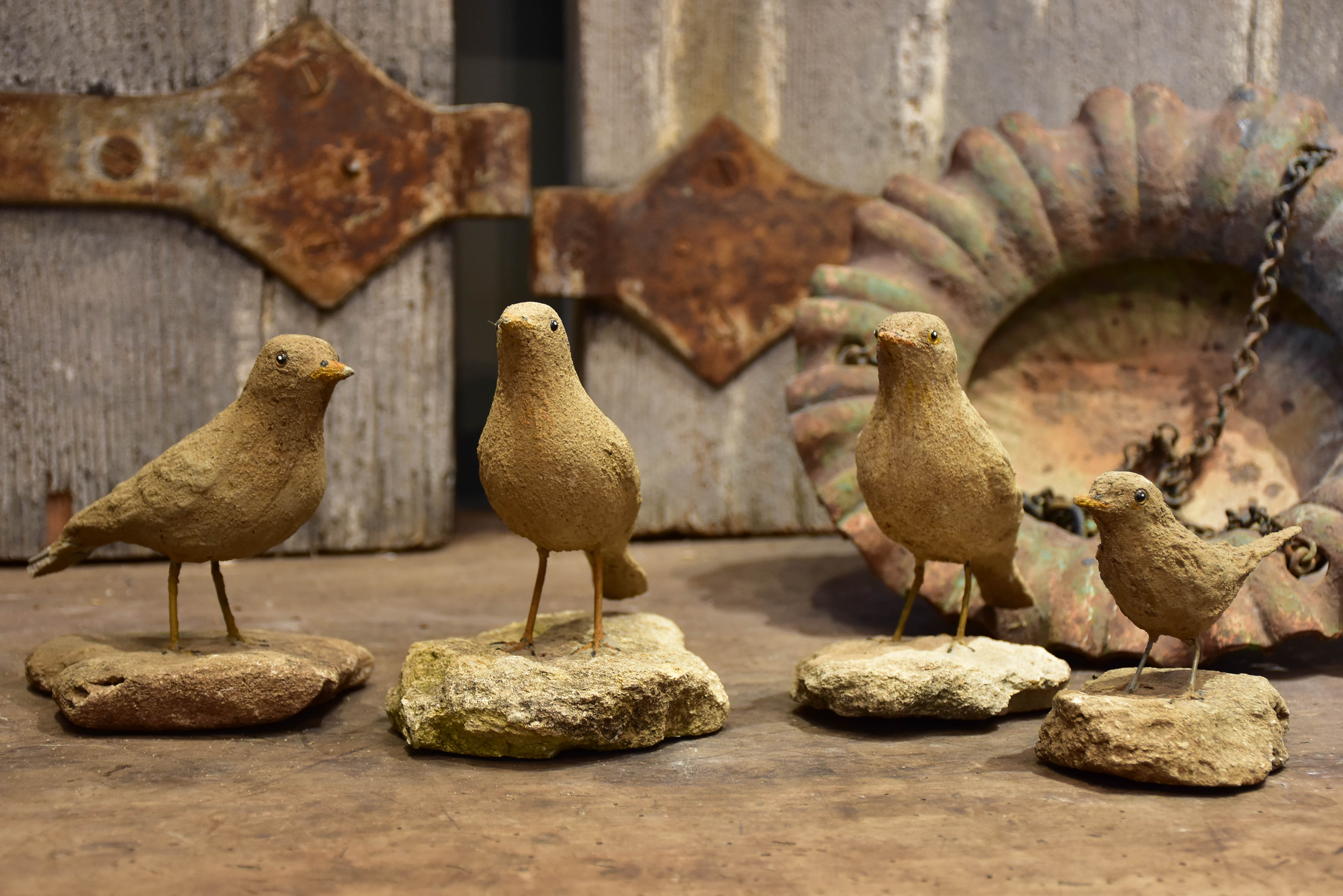 Four French artisan birds