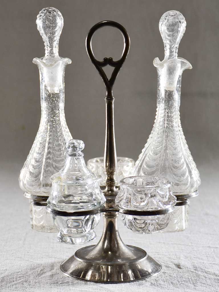 Curated vintage French oil service set