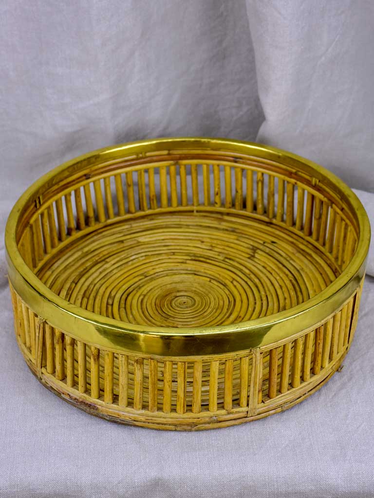 Elegant vintage bamboo aperitif tray