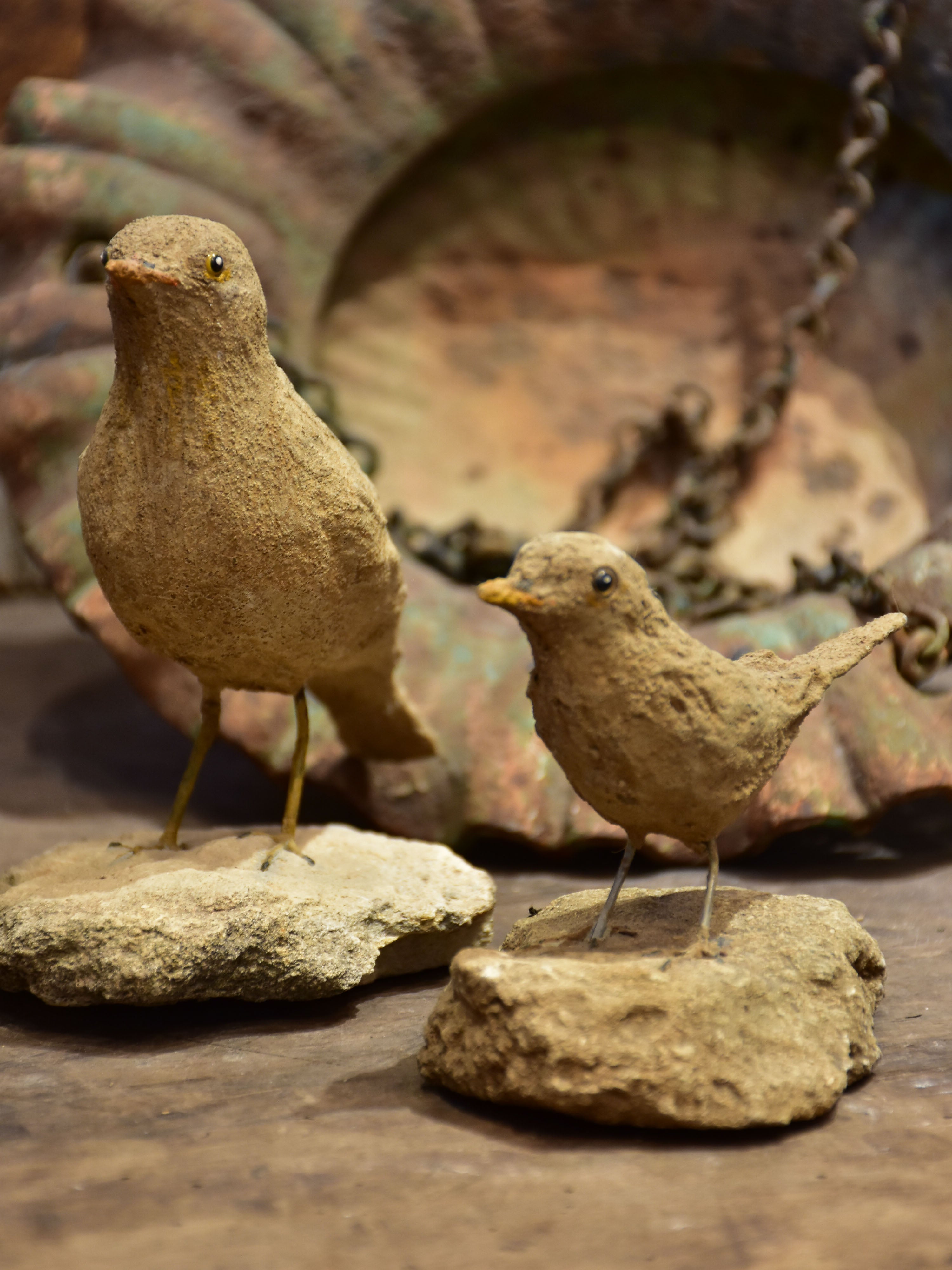 Four French artisan birds