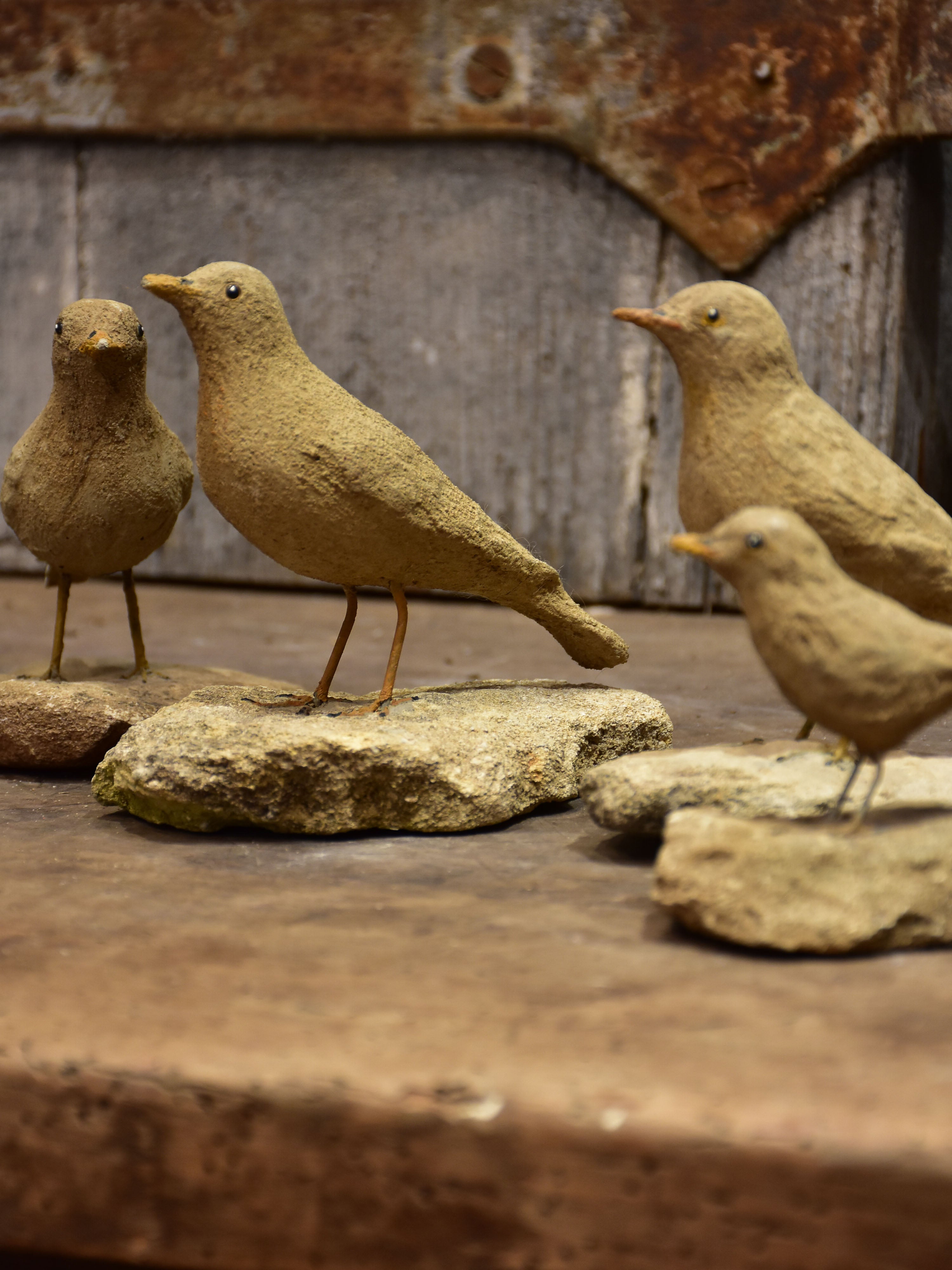 Four French artisan birds